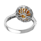 18KT Two Tone Gold 1.26ctw Yellow Diamond Engagement Ring Size 6.5