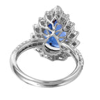 14KT White Gold 4.30ctw Tanzanite Diamond Cocktail Ring Size 6.5