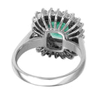 14KT White Gold 1.84ctw Emerald Diamond Cocktail Ring Size 7