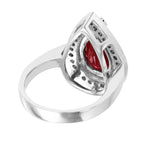 14KT White Gold 5.14ctw Ruby Diamond Cocktail Ring Size 6.75