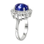 14KT White Gold 5.91ctw Purple Tanzanite Diamond Cocktail Ring Size 6.5