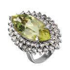 14KT White Gold 14.88ctw Amethyst and Diamond Cocktail Ring Size 7.75