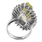 14KT White Gold 14.88ctw Amethyst and Diamond Cocktail Ring Size 7.75