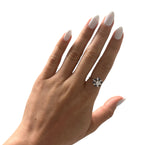 14KT White Gold 0.85ctw Sapphire and Diamond Cocktail Ring Size 5.75