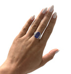14KT White Gold 7.38ctw Tanzanite and Diamond Cocktail Ring Size 6.5