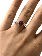 14KT White Gold 1.69ctw Tourmaline Diamond Cocktail Ring Size 5.75