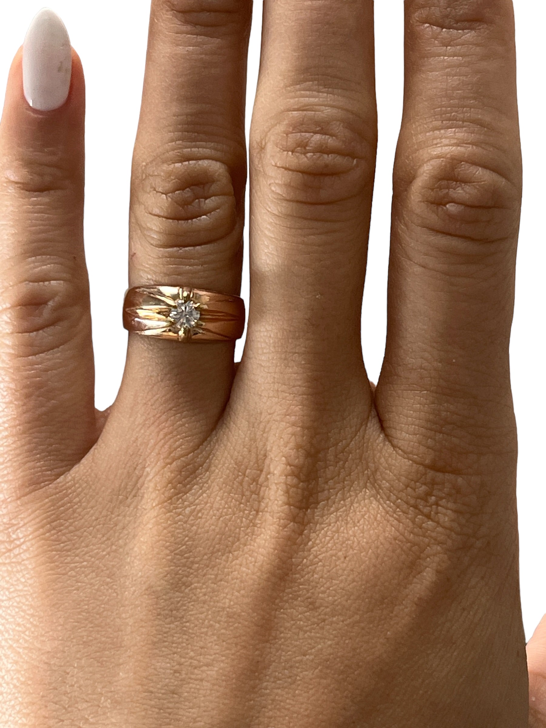 10KT Rose Gold 0.27ctw Diamond Solitaire Ring Size 6.5