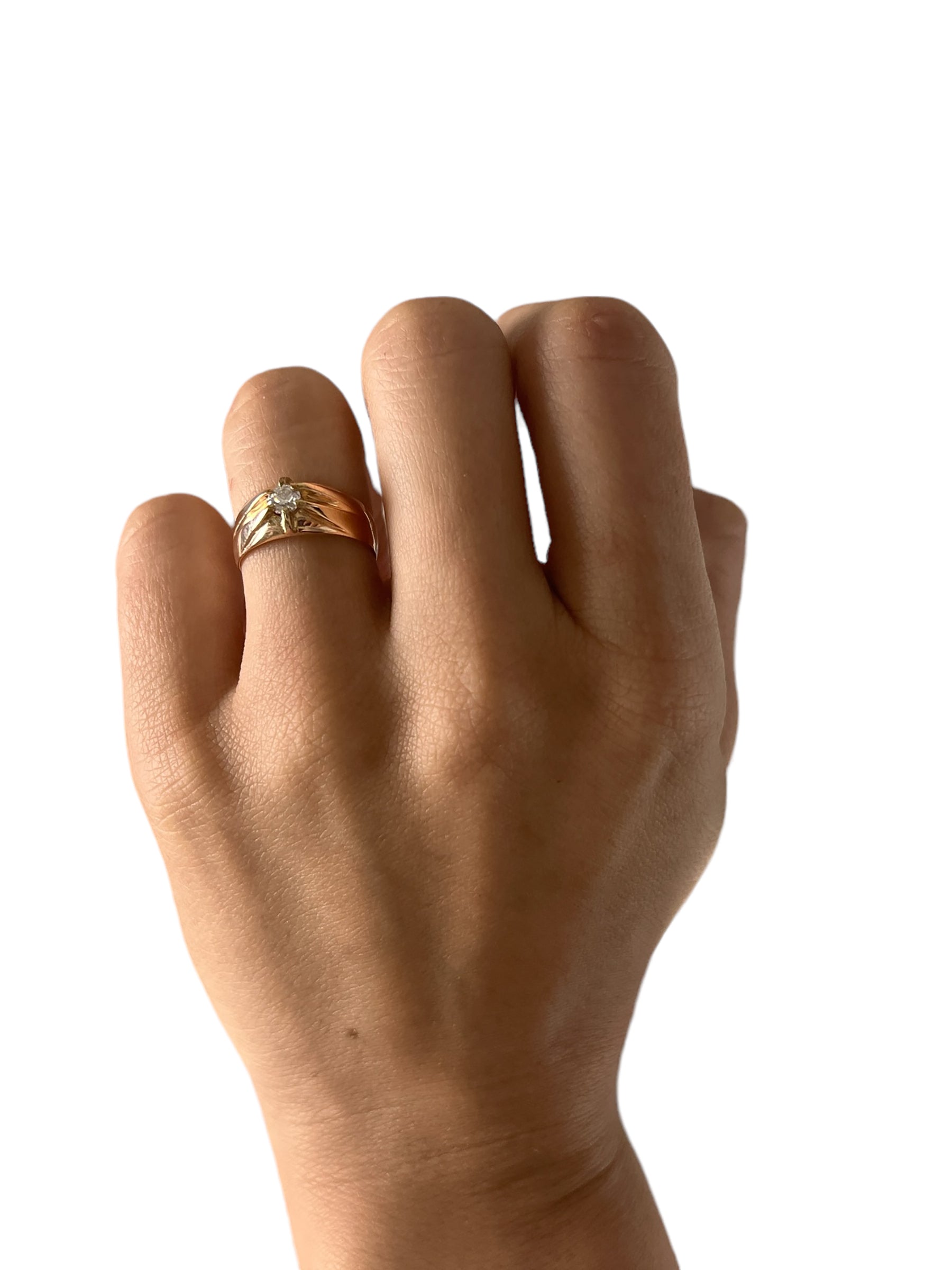 10KT Rose Gold 0.27ctw Diamond Solitaire Ring Size 6.5