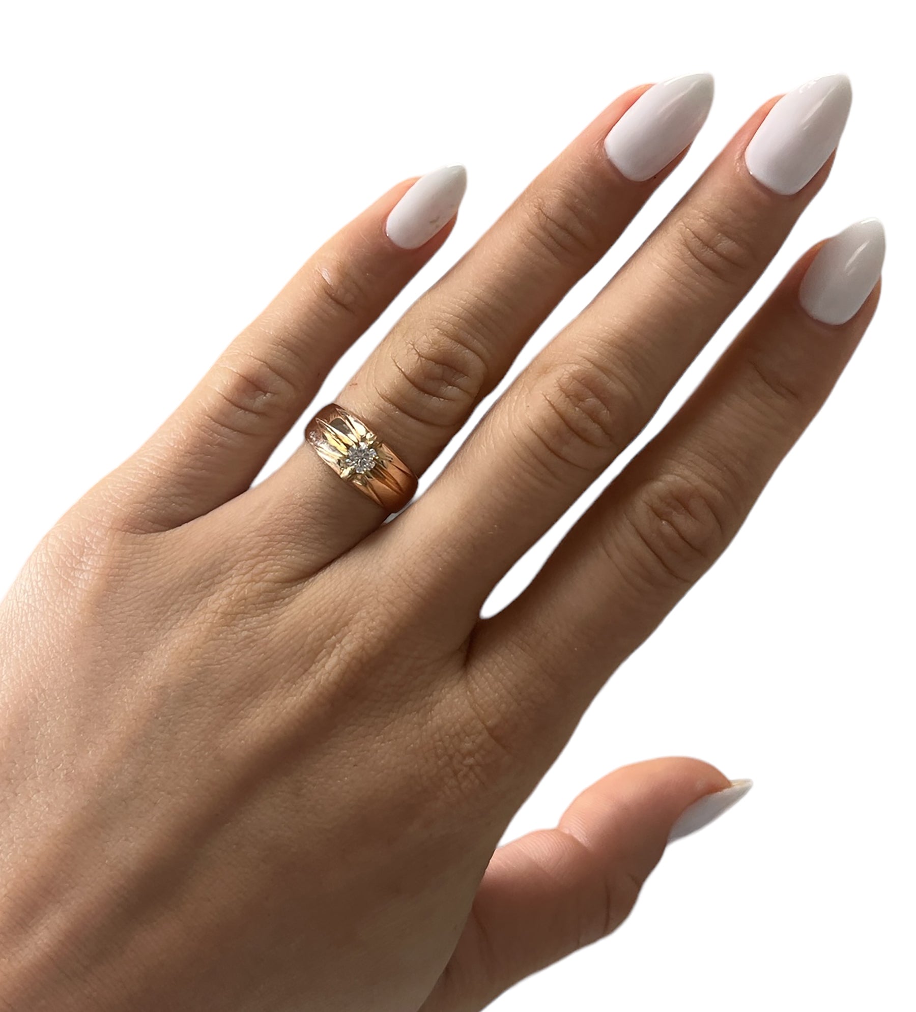 10KT Rose Gold 0.27ctw Diamond Solitaire Ring Size 6.5