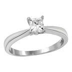 14KT White Gold 0.67ct Princess Cut Solitaire Engagement Ring Size 6.25