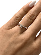 14KT White Gold 0.67ct Princess Cut Solitaire Engagement Ring Size 6.25