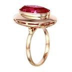 14KT Rose Gold 4.09ctw Synthetic Sapphire Ring Size 5.5