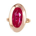 14KT Rose Gold 4.09ctw Synthetic Sapphire Ring Size 5.5