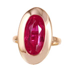 14KT Rose Gold 4.09ctw Synthetic Sapphire Ring Size 5.5
