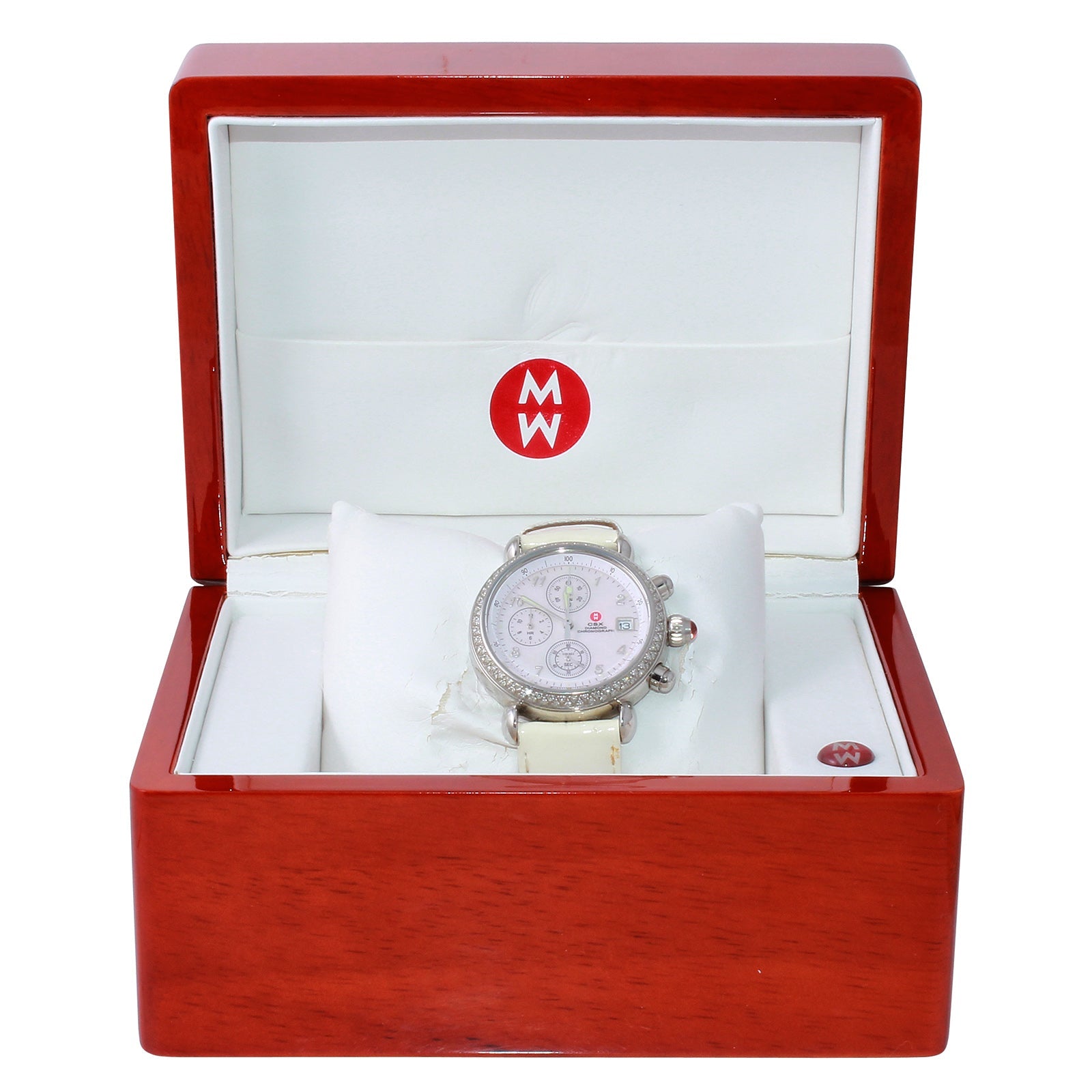 MICHELE CSX Diamond Watch Bezel Chronograph Ladies MOP Dial with Box