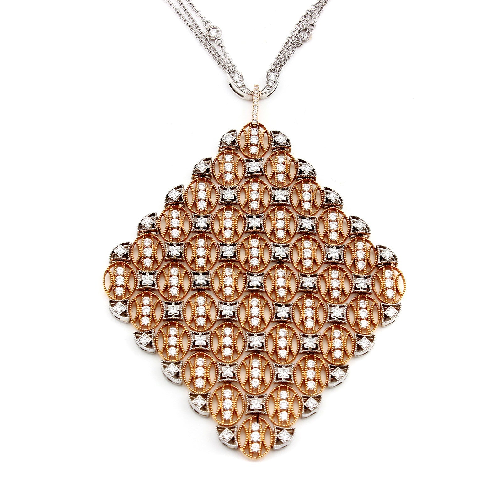 Tacori Vault 18KT White Rose Gold Afleuress Collection 5.50ctw Diamond Pendant C