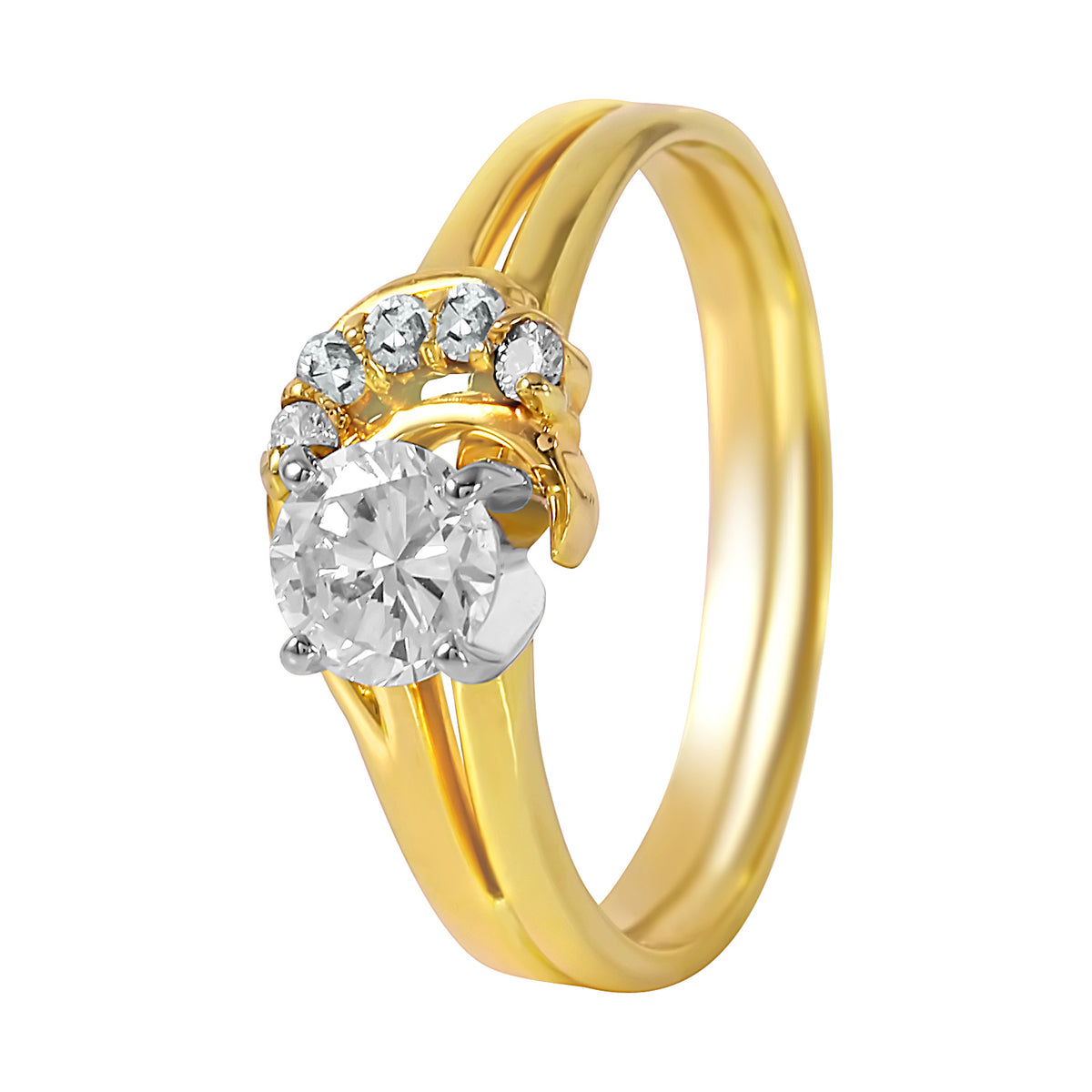 14KT Yellow Gold 0.55ctw Diamond Engagement Ring Size 6.25