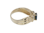 14KT Yellow Gold 0.89ctw Sapphire Diamond Ring Size 6 L225