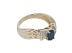 14KT Yellow Gold 0.89ctw Sapphire Diamond Ring Size 6