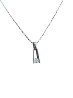 14kt White Gold Chain and Platinum with Diamond Pendant Necklace Length 16
