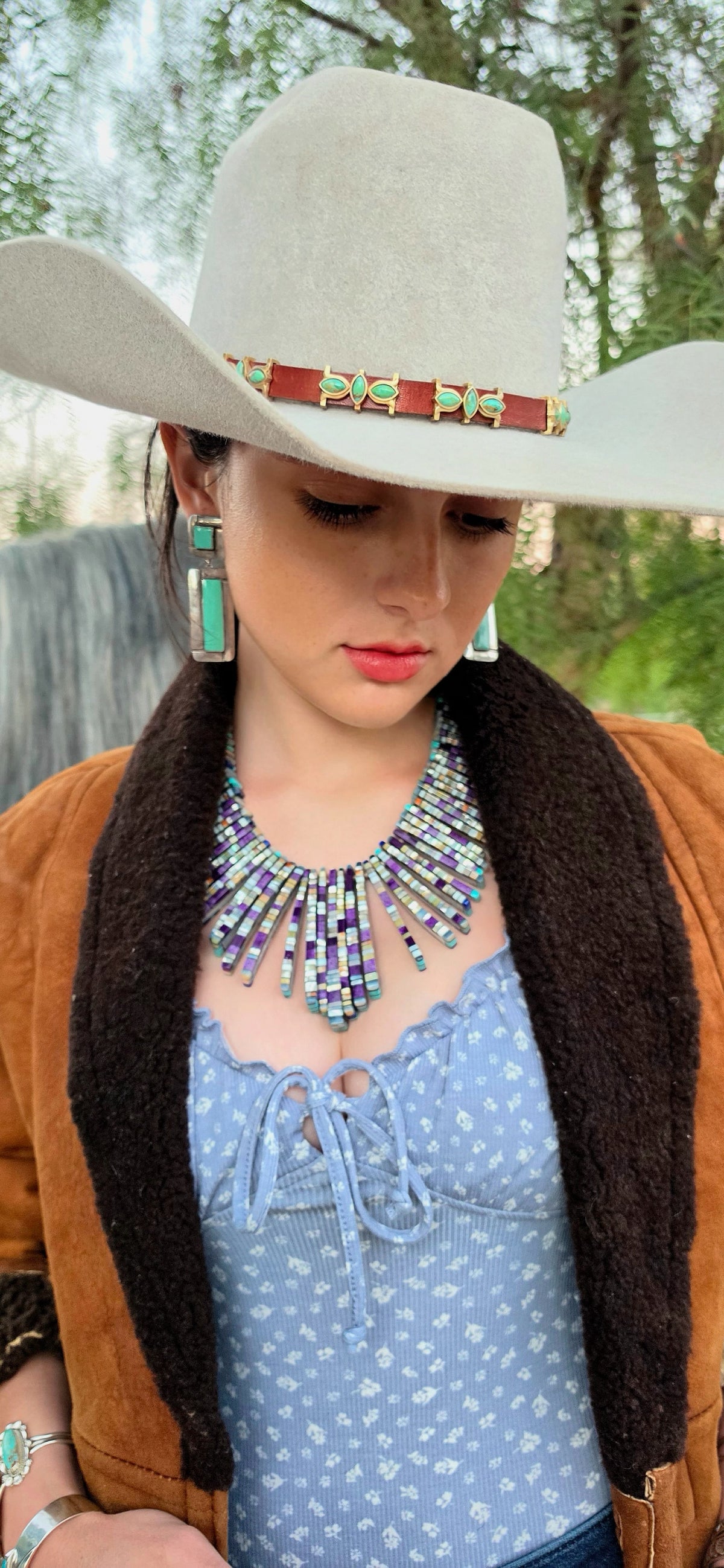 Charlene Reano, Santo & San Felipe Pueblo Native American Turquoise Necklace