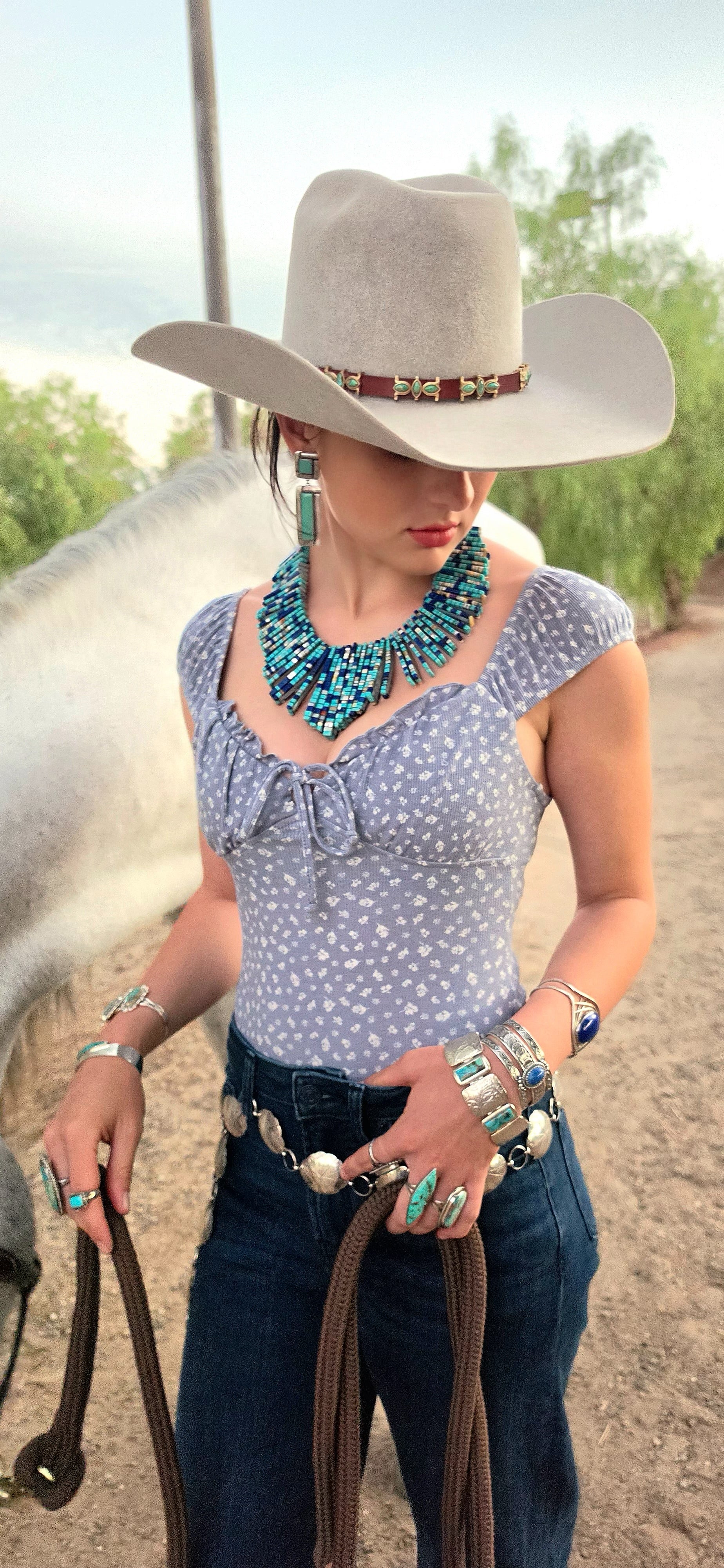 Charlene Reano, Santo & San Felipe Pueblo Native American Turquoise Necklace