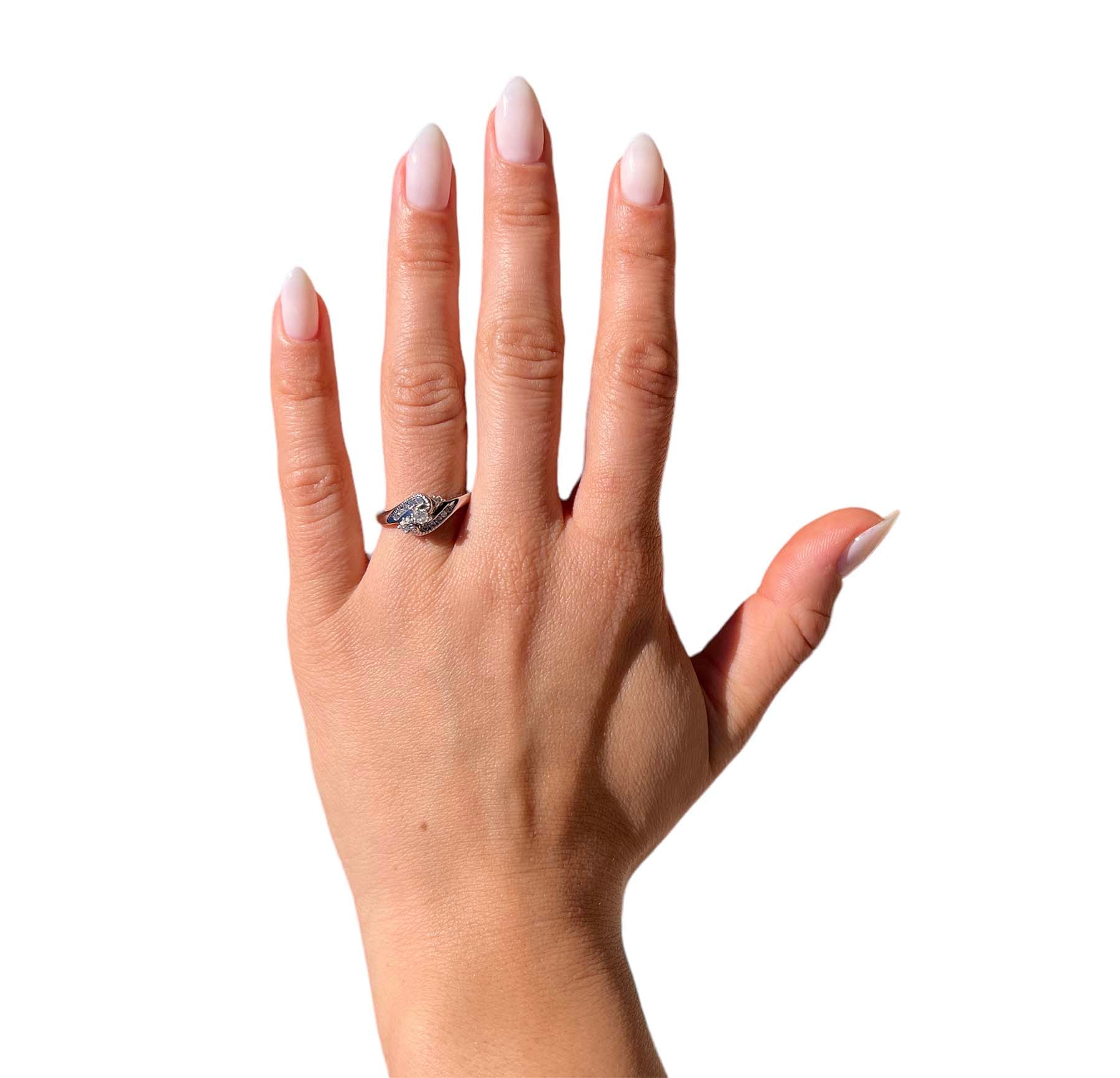 14KT White Gold 0.16ctw Diamond Engagement Ring Size 7