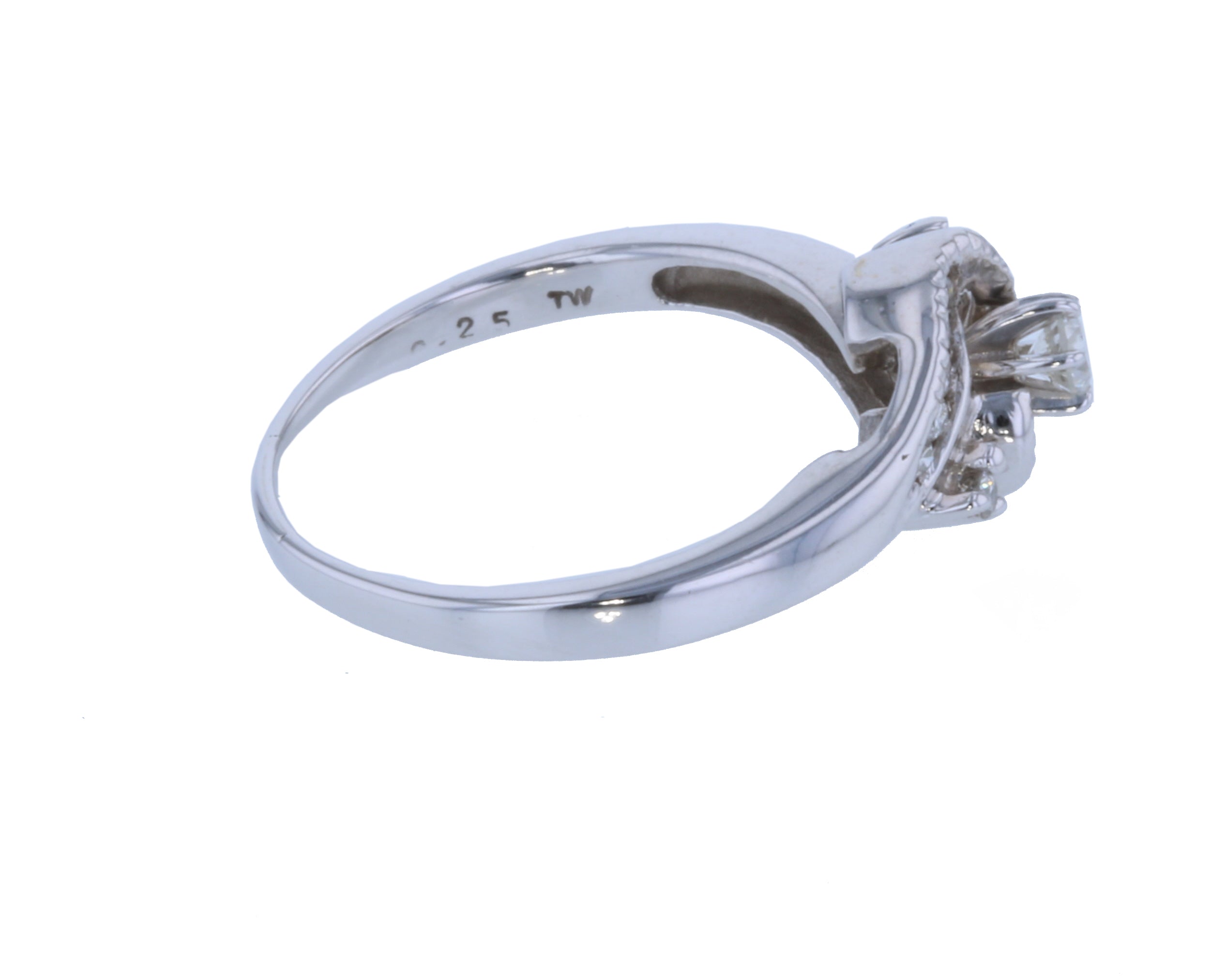 14KT White Gold 0.16ctw Diamond Engagement Ring Size 7