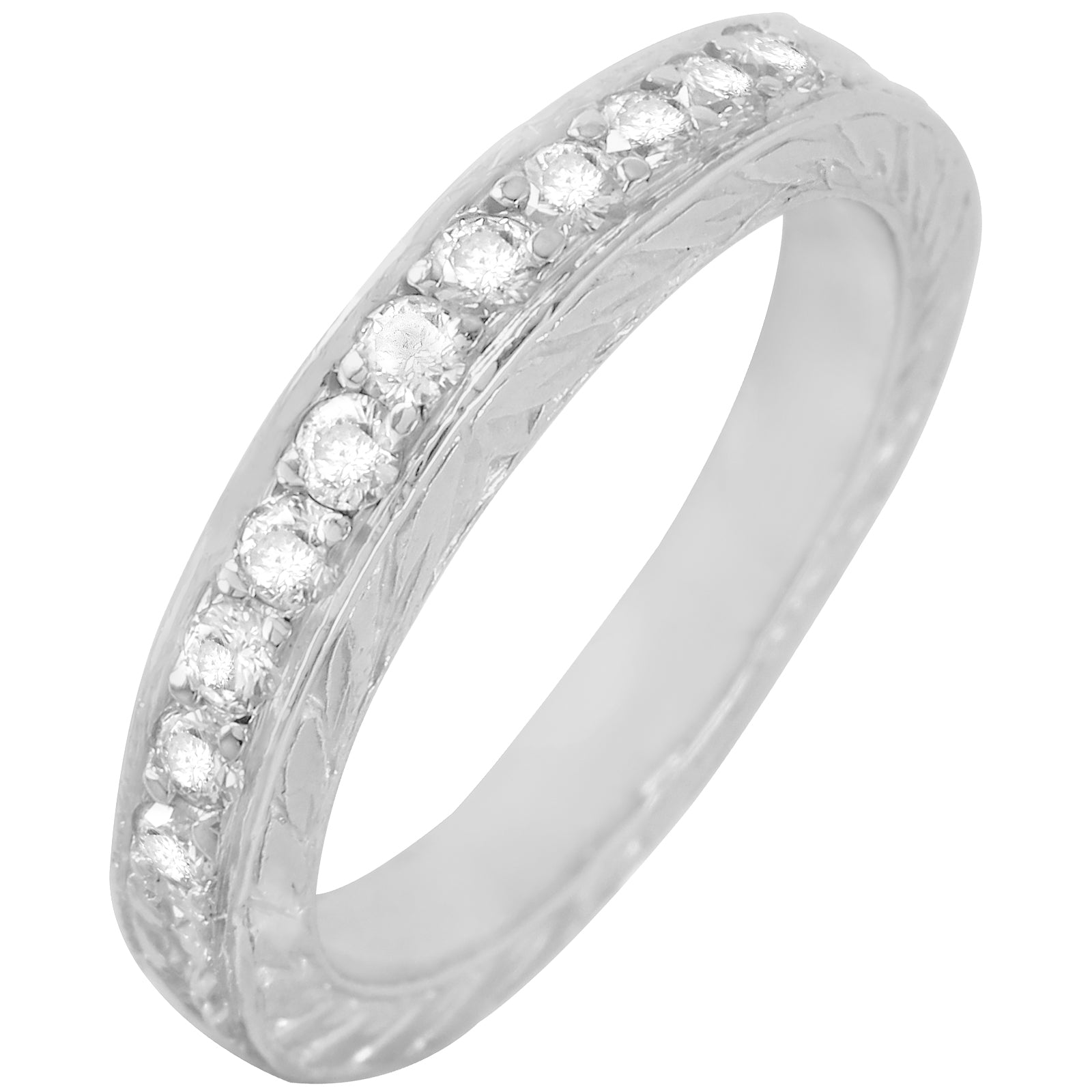 Platinum 0.32ctw Diamond Wedding Band Size 4.25