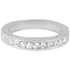 Platinum 0.32ctw Diamond Wedding Band Size 4.25