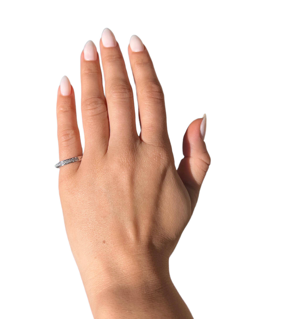 Platinum 0.32ctw Diamond Wedding Band Size 4.25