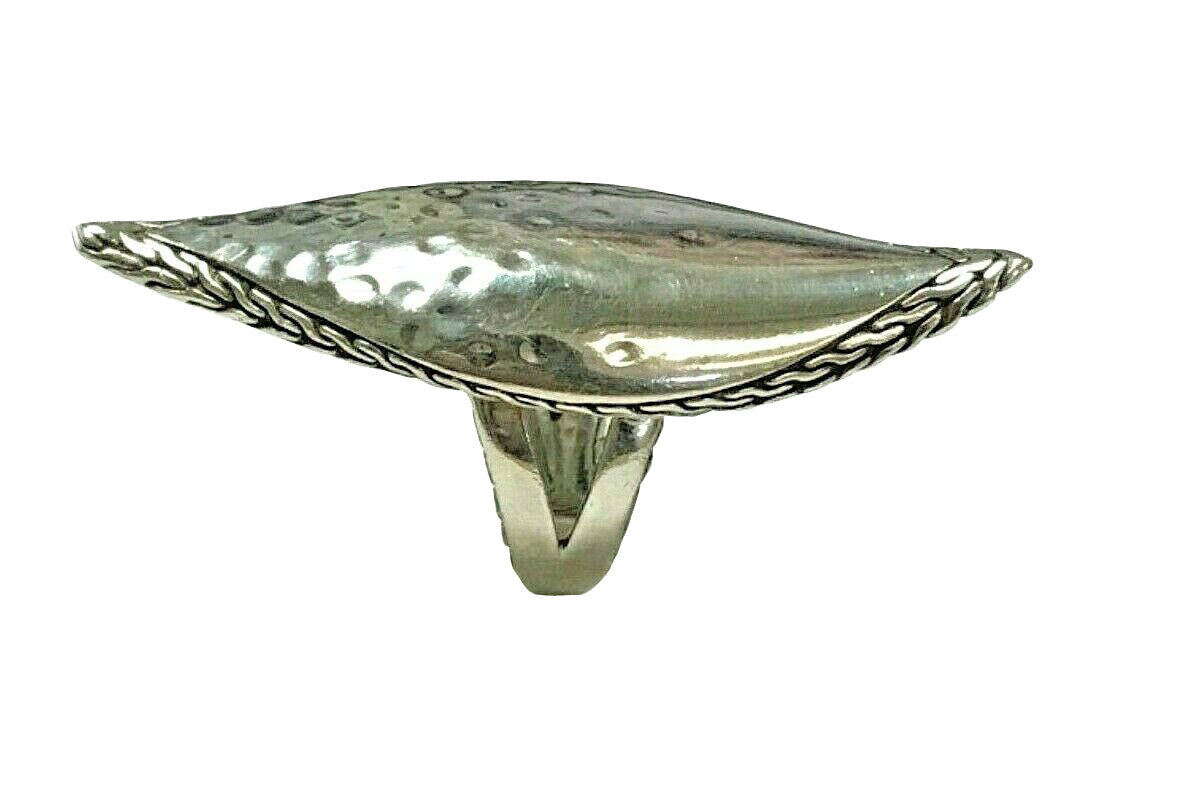 John Hardy Sterling Hammered Leaf Ring