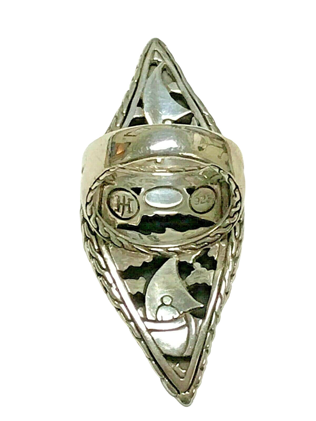 John Hardy Sterling Hammered Leaf Ring