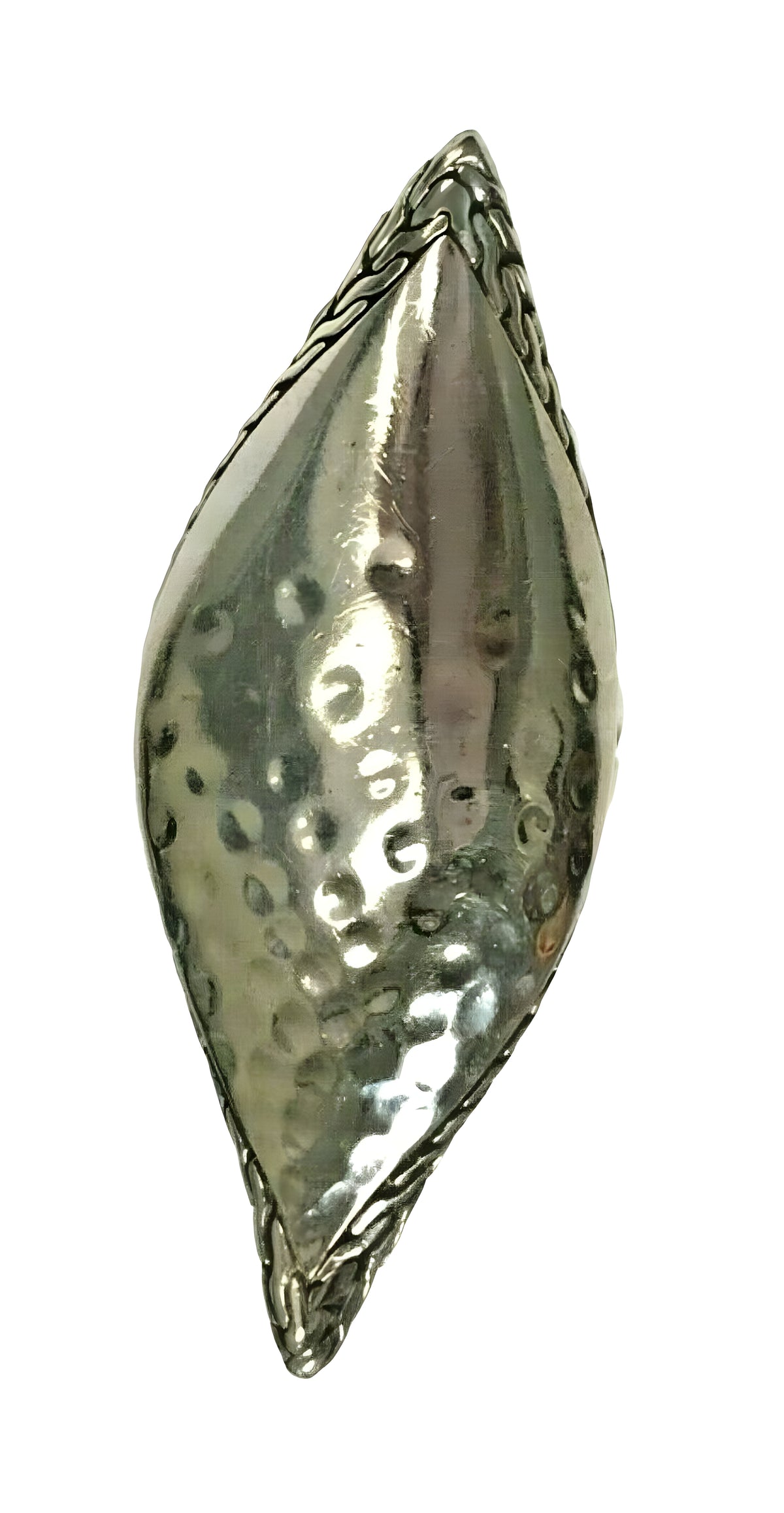John Hardy Sterling Hammered Leaf Ring