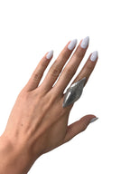 John Hardy Sterling Hammered Leaf Ring