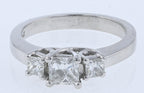 Platinum Three Stone 1.00ctw Diamond Engagement Ring 6.75