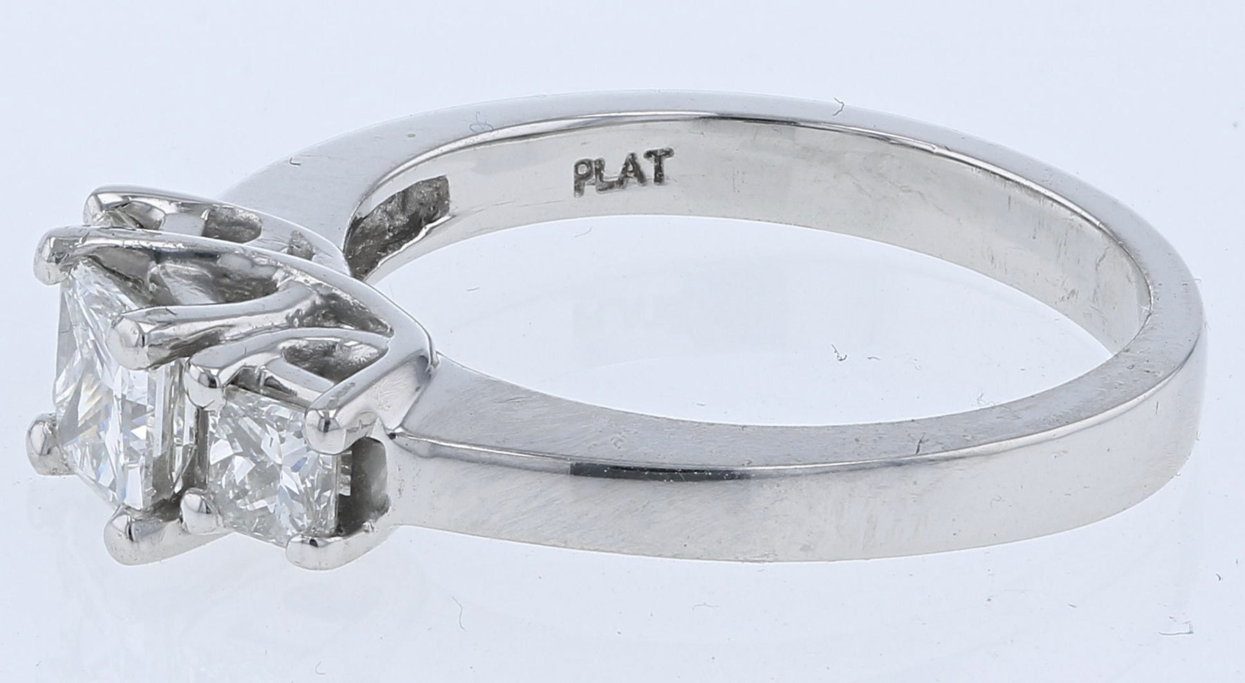 Platinum Three Stone 1.00ctw Diamond Engagement Ring 6.75