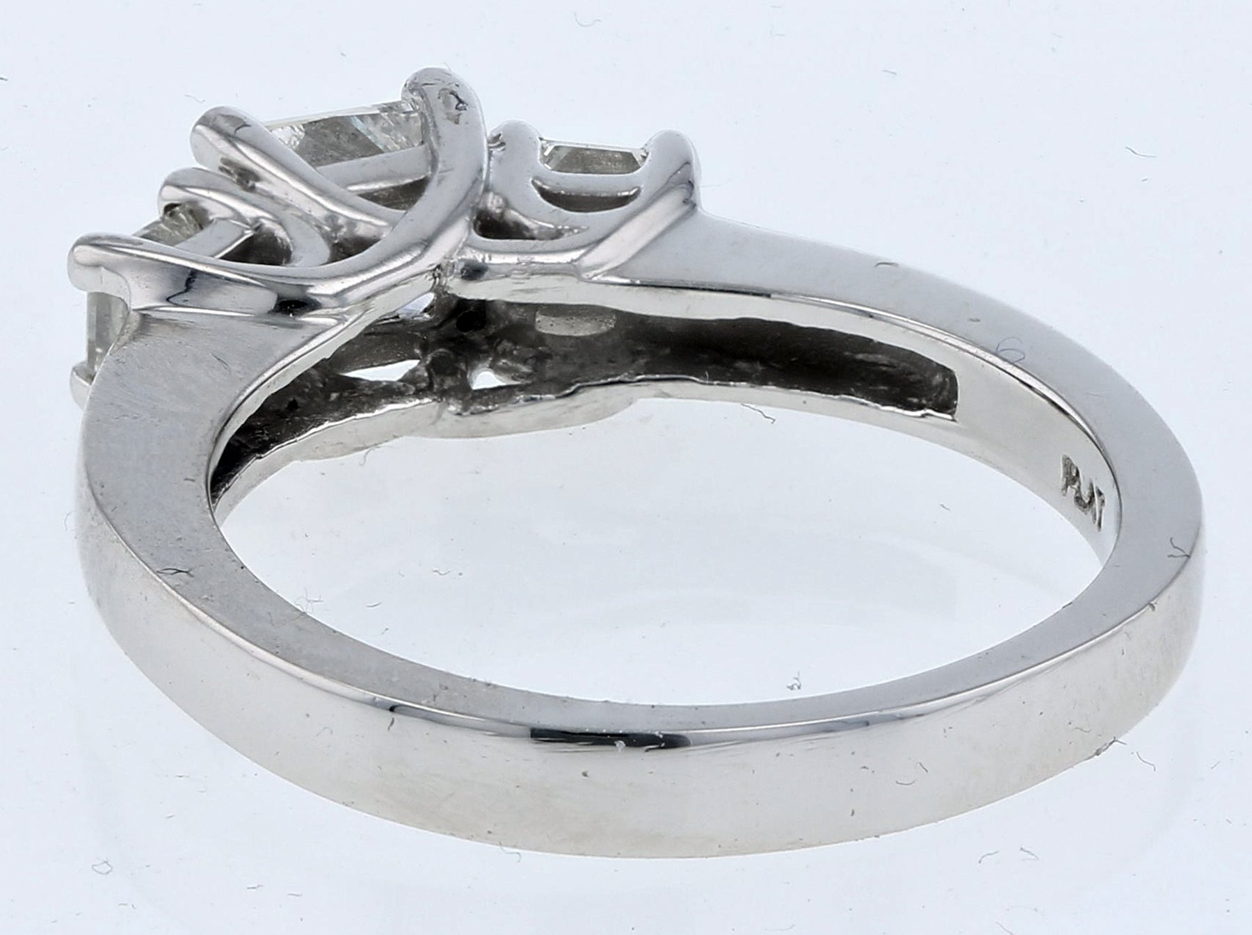 Platinum Three Stone 1.00ctw Diamond Engagement Ring 6.75