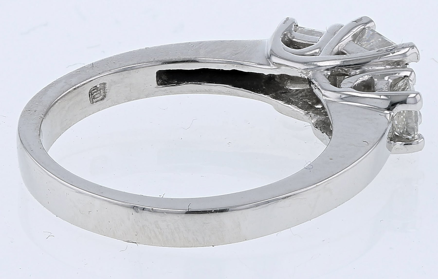 Platinum Three Stone 1.00ctw Diamond Engagement Ring 6.75