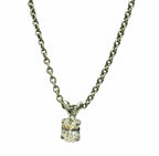 14KT White Gold Oval 0.67ct Diamond Pendant & Chain