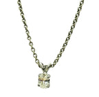 14KT White Gold Oval 0.67ct Diamond Pendant & Chain
