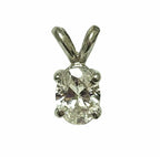 14KT White Gold Oval 0.67ct Diamond Pendant & Chain