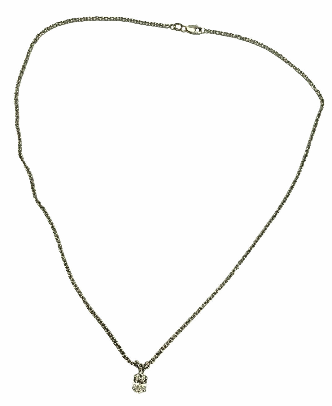 14KT White Gold Oval 0.67ct Diamond Pendant & Chain