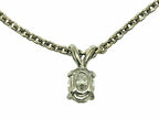 14KT White Gold Oval 0.67ct Diamond Pendant & Chain