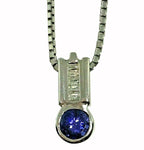 14kt white gold Tanzanite and Diamond Pendant & Chain