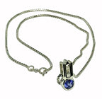 14kt white gold Tanzanite and Diamond Pendant & Chain
