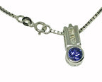 14kt white gold Tanzanite and Diamond Pendant & Chain