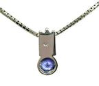 14kt white gold Tanzanite and Diamond Pendant & Chain