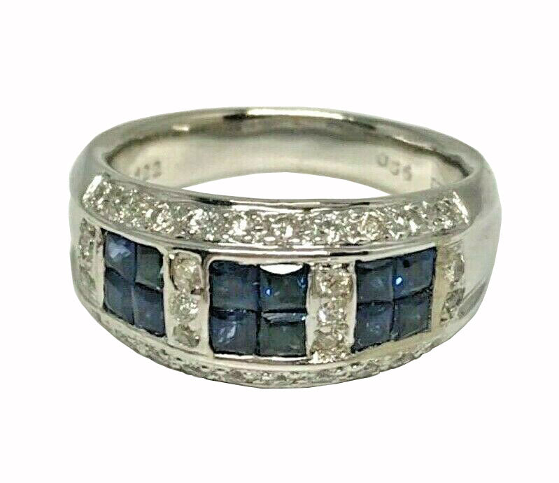 14kt White Gold Sapphire & Diamond Ring