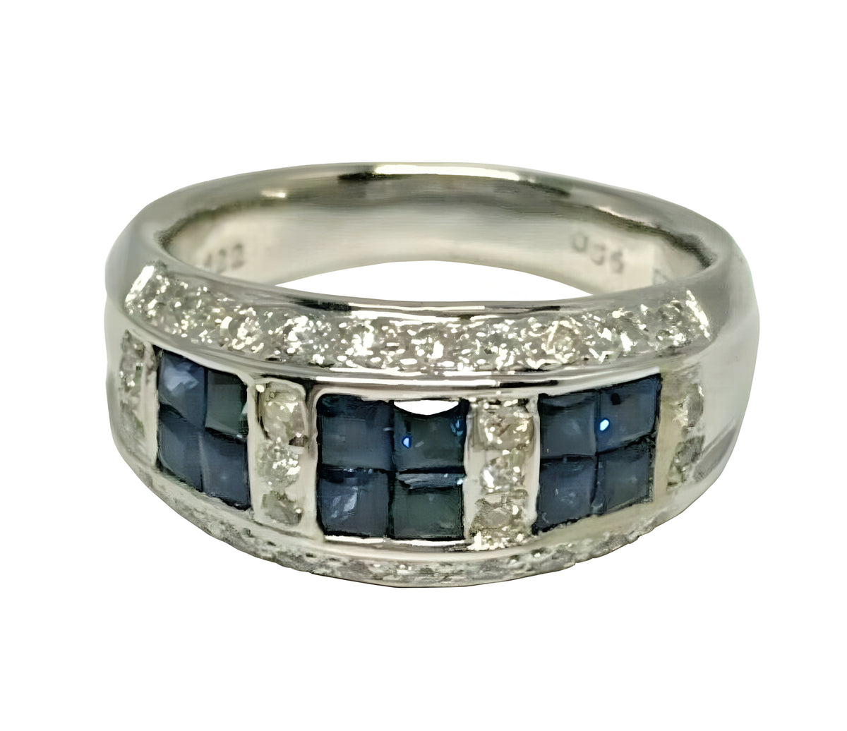 14kt White Gold Sapphire & Diamond Ring